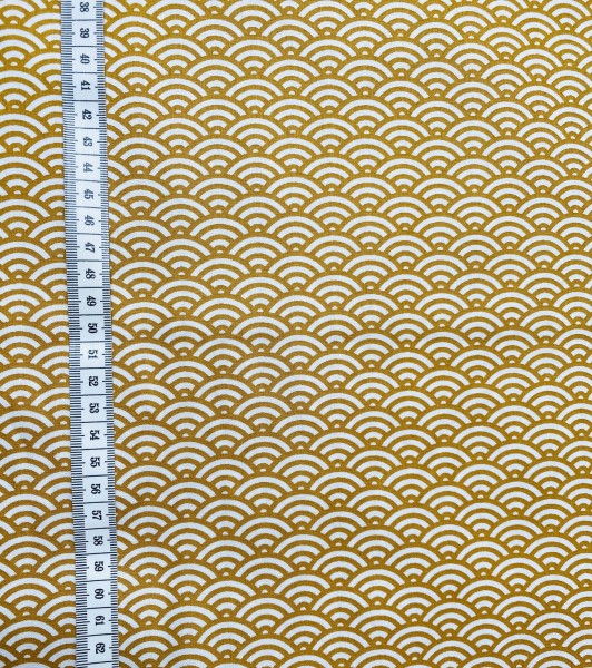 Baumwolle Swafing - Muscheln - Senfgelb - Reststück ca. 65 cm