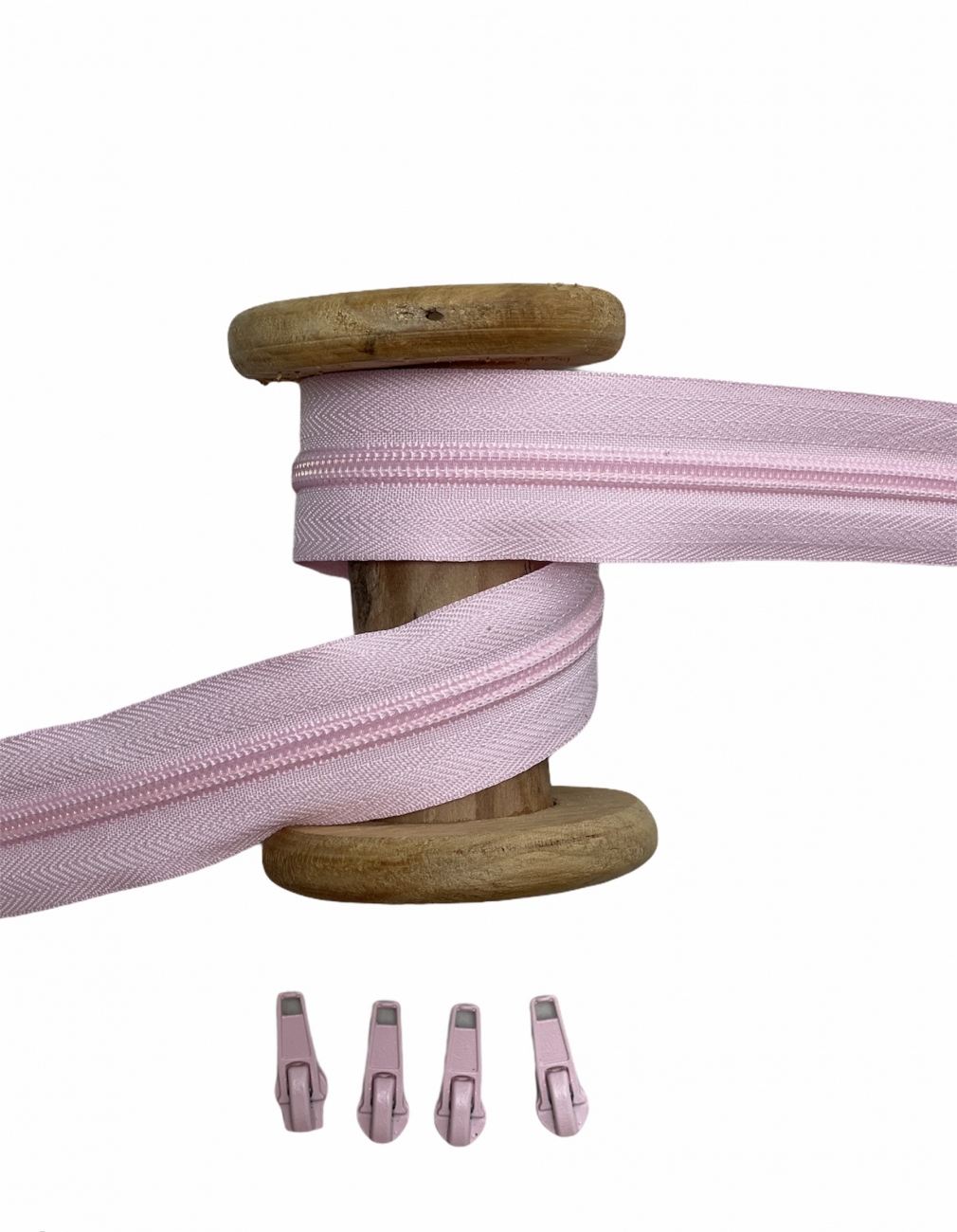 Endlosreißverschluss - Band 5 mm -  + 4 Zipper - Rosa