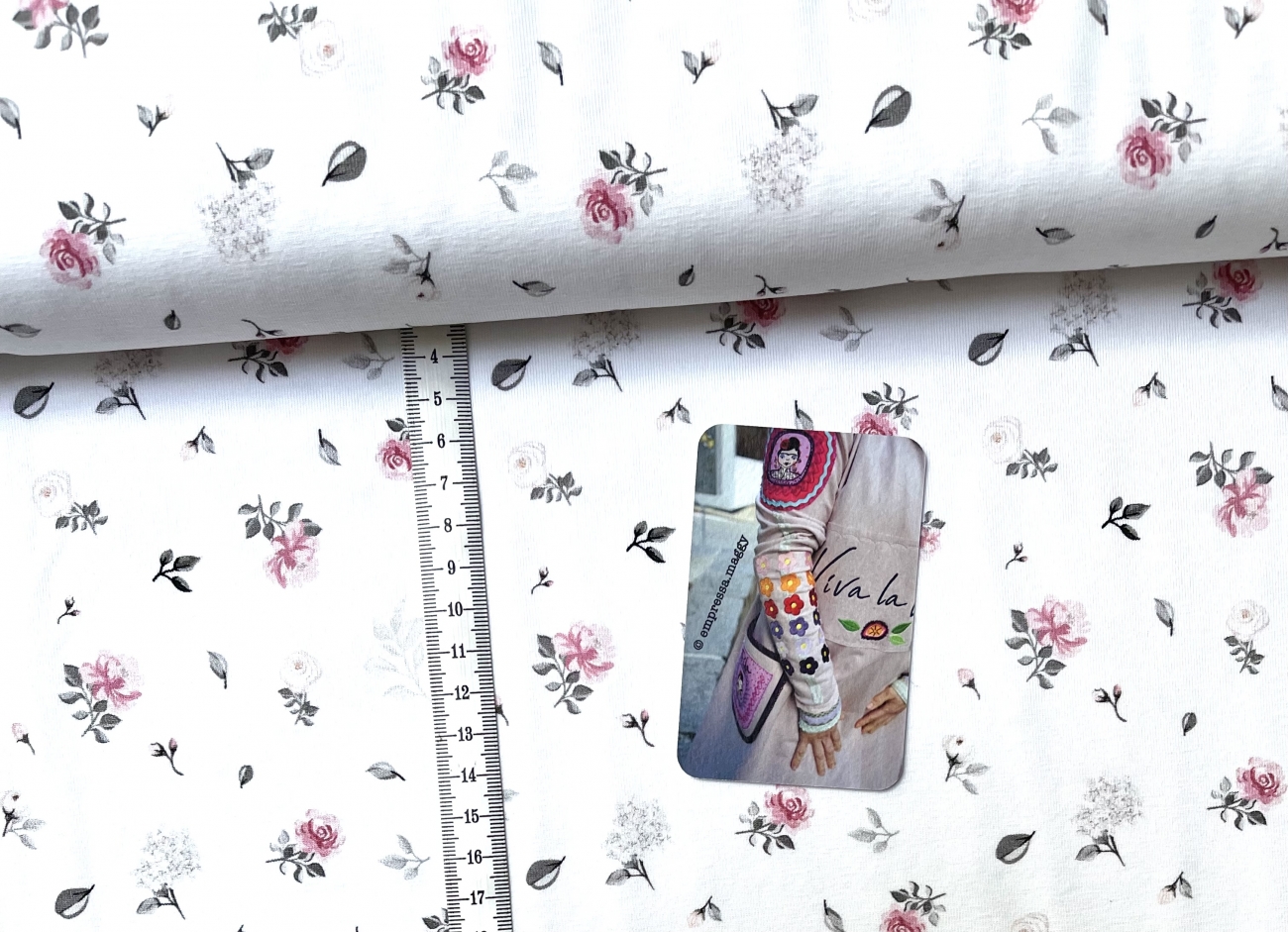 Jersey Swafing - Blumen Klein - Reststück ca. 50 cm