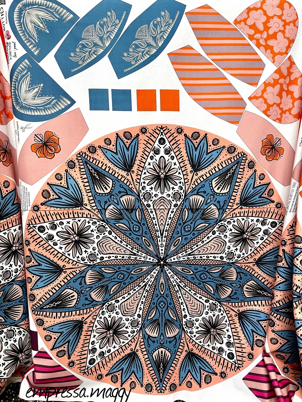 Canvas Swafing - Love by Cherry Picking - Botties-Panel - Apricot - ca.109cm