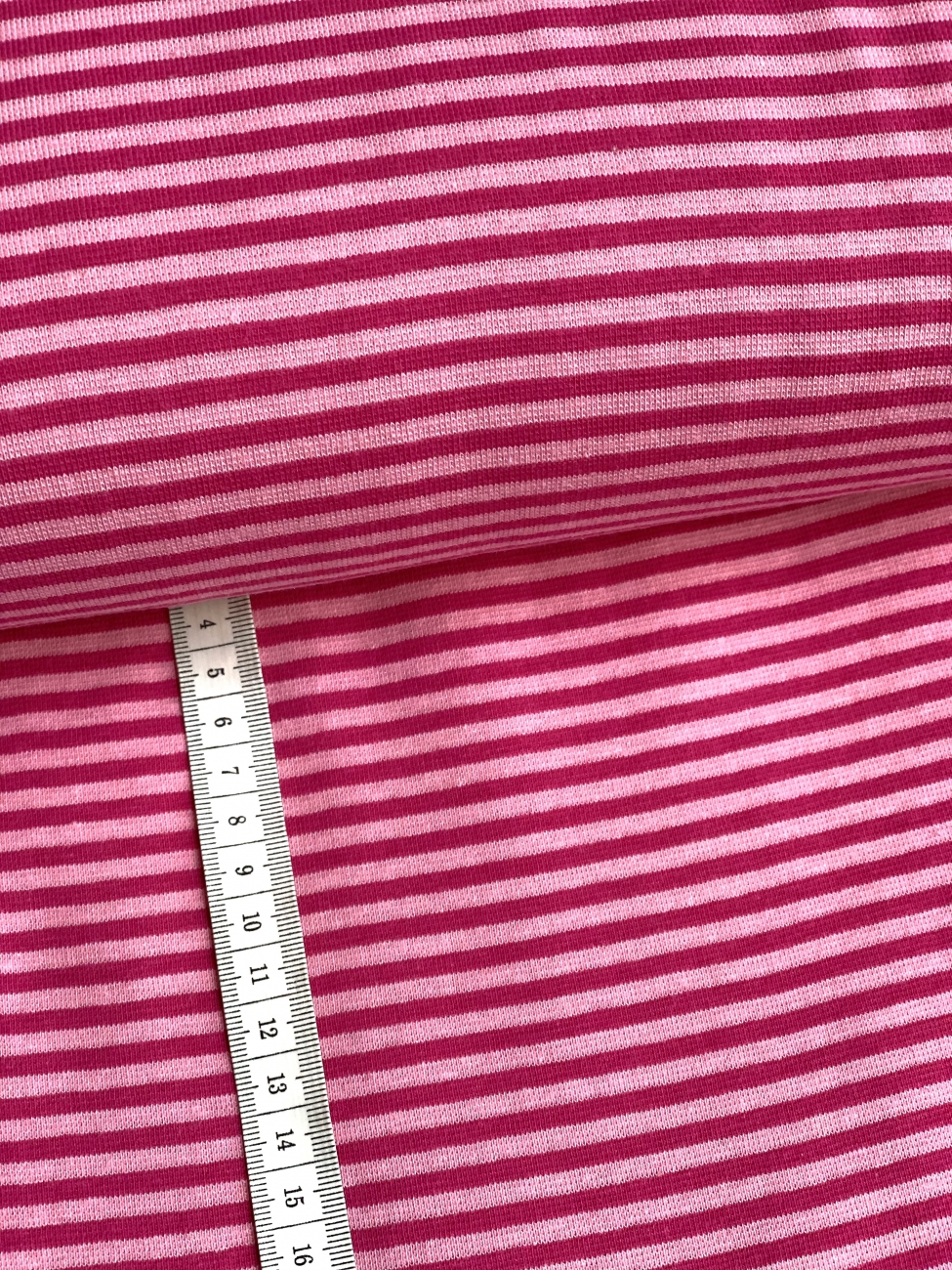Bündchen Schlauchware - Midi gestreift - Pink/Rosa