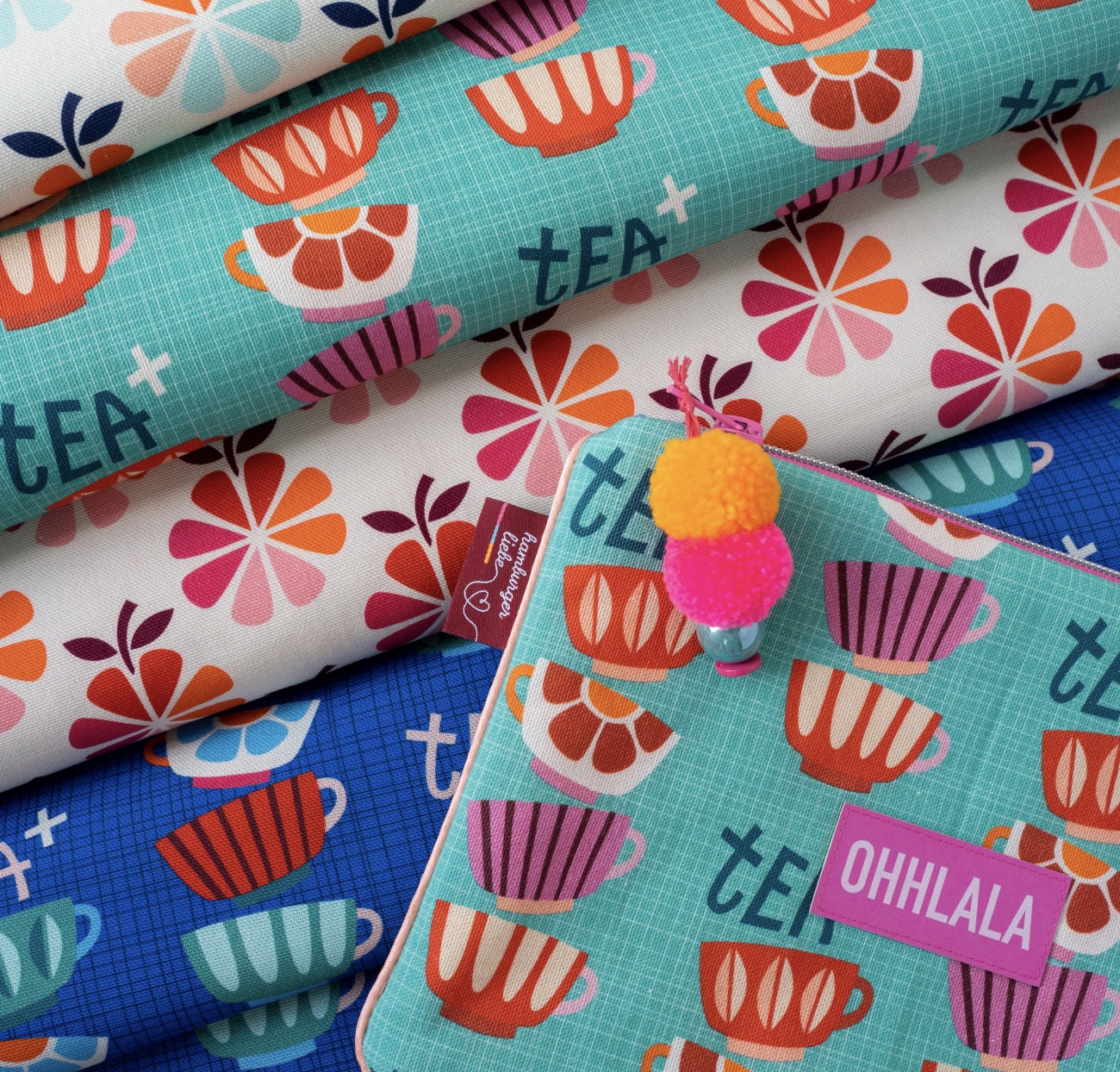 Canvas Hamburger Liebe - In my Kitchen -  Earl Grey - Türkis