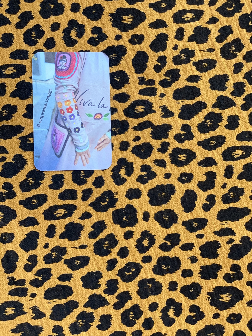 Double Gauze - Leo - Schwarz/Senf