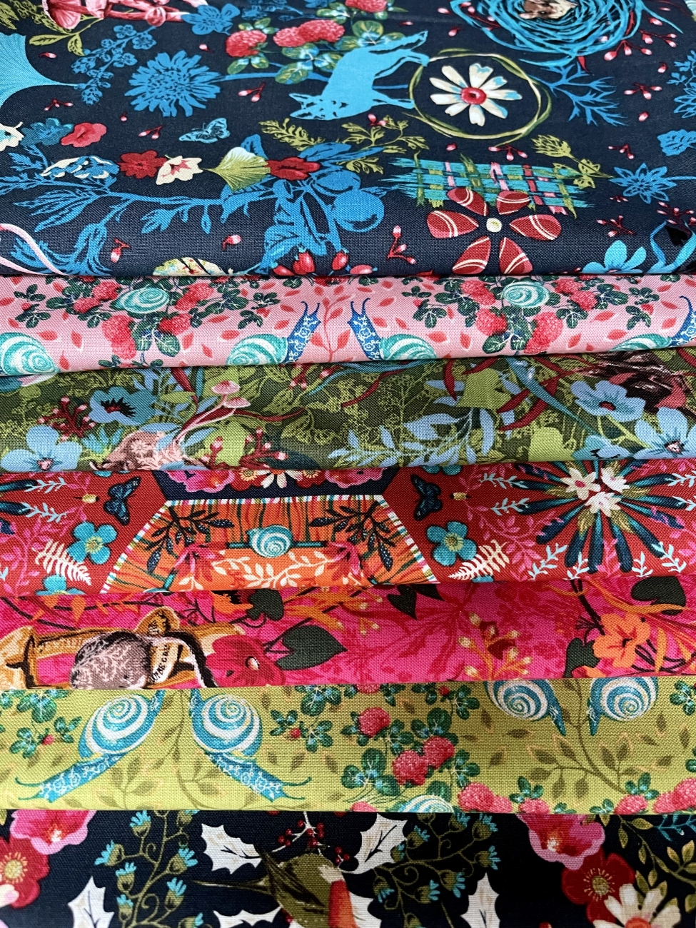 Baumwolle Patchwork - Odile Bailloeul - Land Art 2 - Halbe Meter Zuschnitte - 3,5 Meter