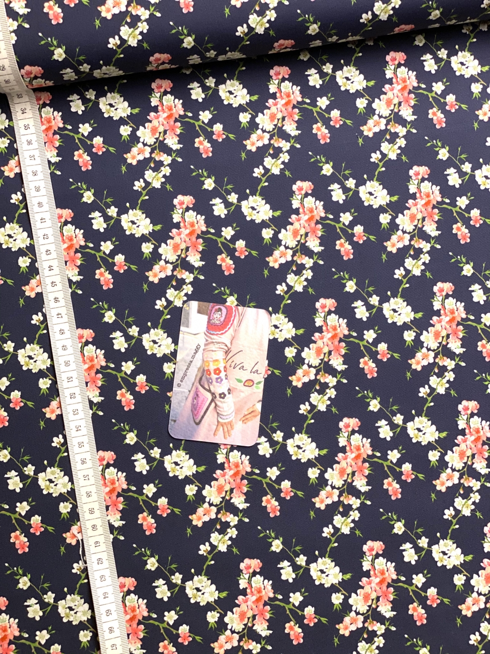 Baumwolle Popeline Streublumen - Blau