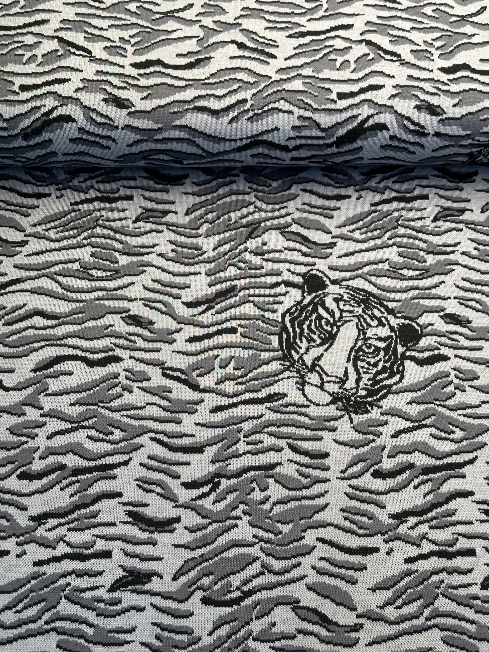 Jacquard - Jersey Swafing - Safari - Tiger Schwarz/Grau