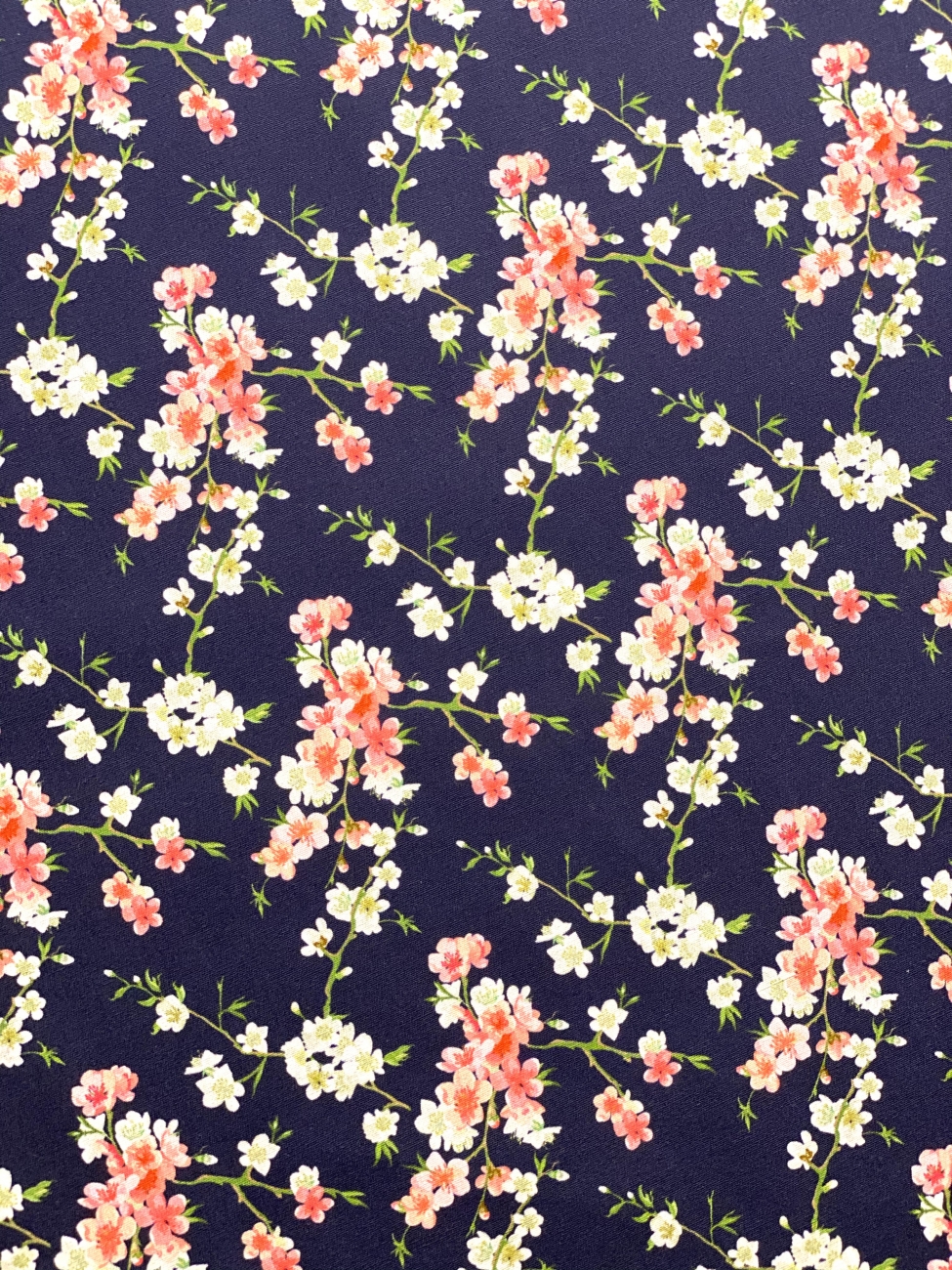 Baumwolle Popeline Streublumen - Blau