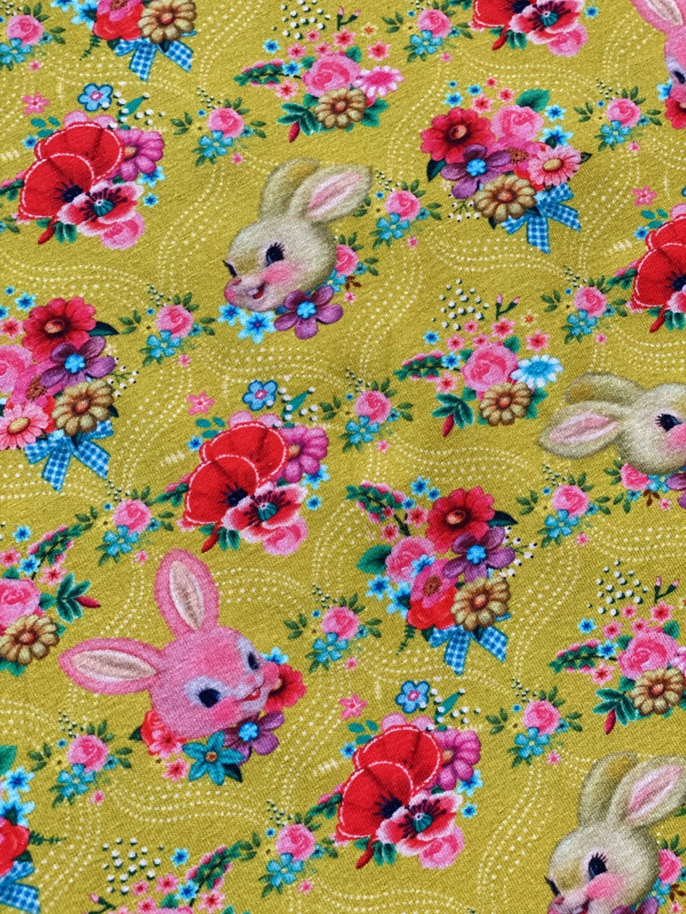 Jersey Digital Fiona Hewitt - Happy Bunnys - Ocker