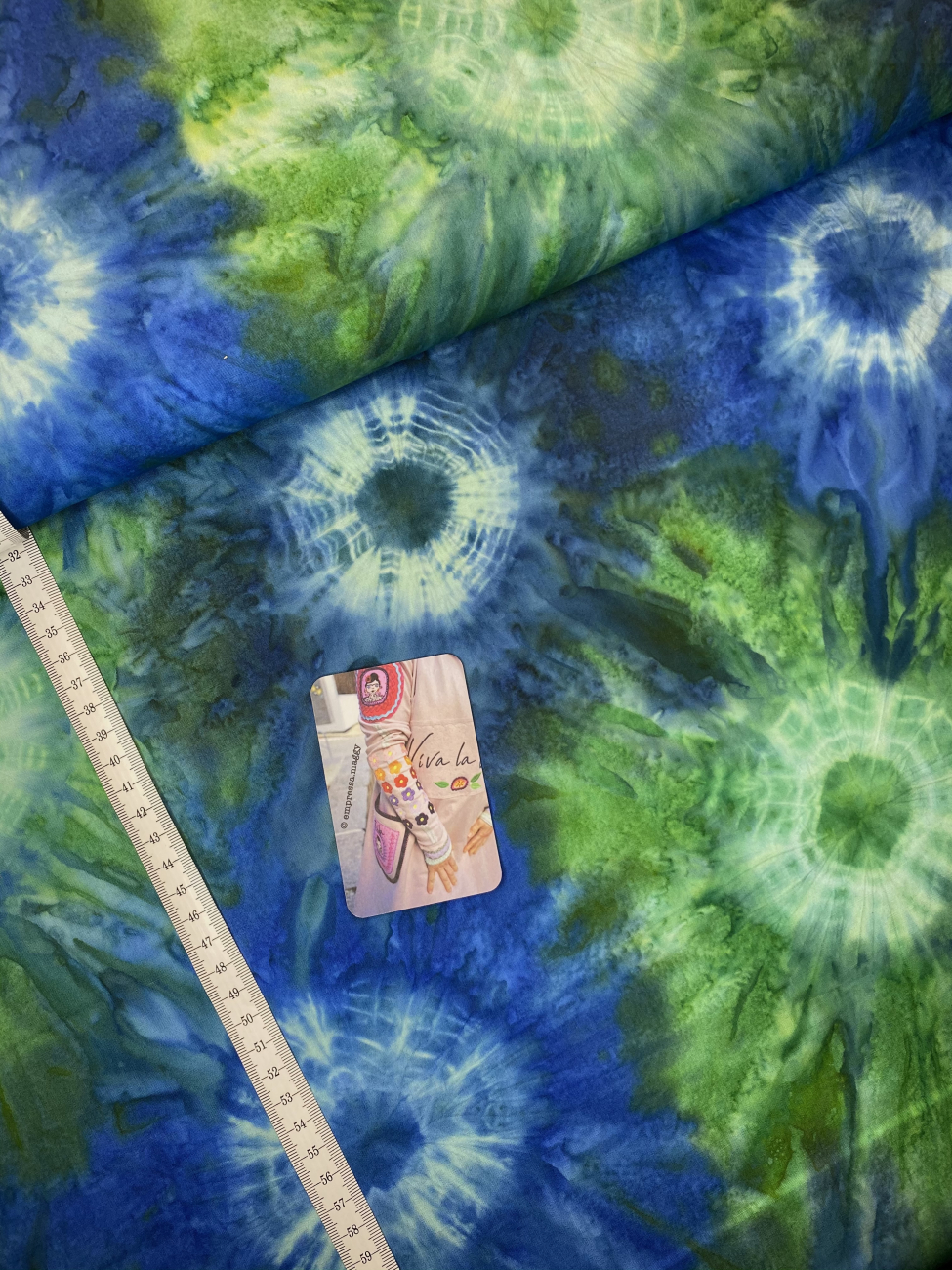 Baumwolle Patchwork - Batik - Retro Flower - Grün/Blau