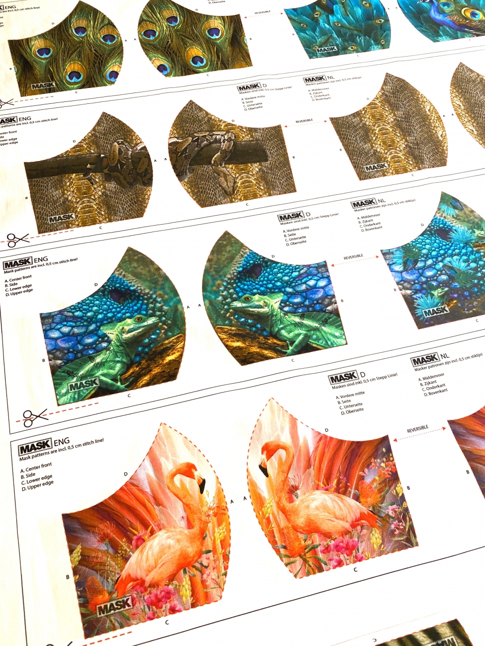 Baumwolle Popeline -  Masken Panel - Print