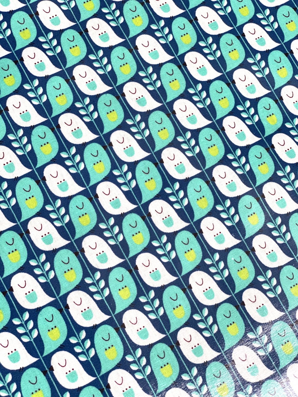 Mees&Mees für Kokka - Wachstuch - Cute Bird - Mint