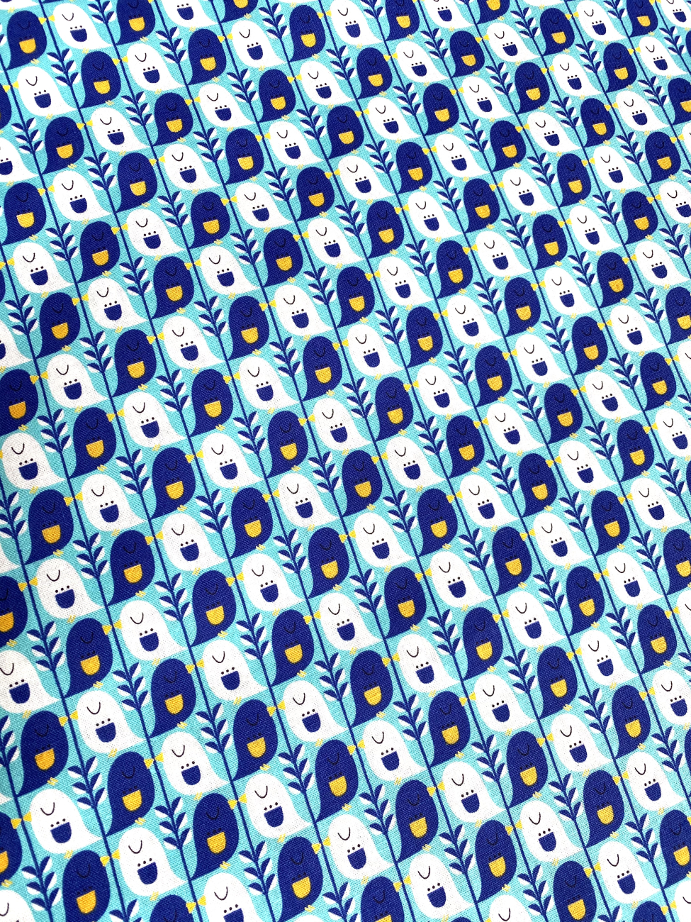 Mees&Mees für Kokka - Canvas - Cute Bird - Türkis