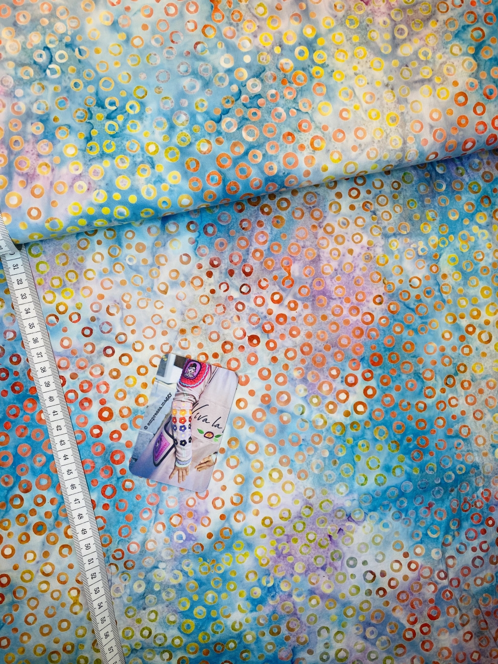 Baumwolle Patchwork - Batik - Circles - Sky