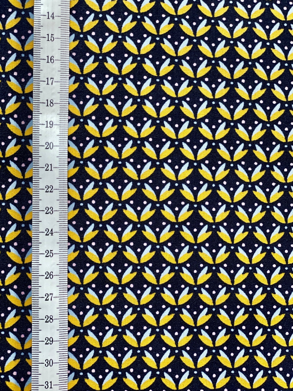 Beschichtete Baumwolle - Grafikblümlis - Blau