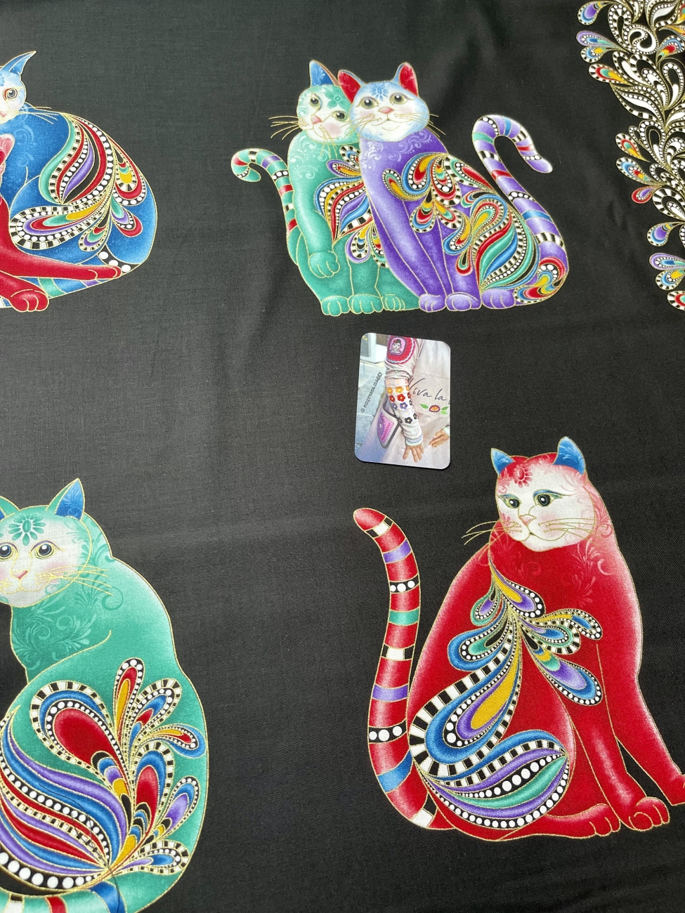 Patchwork Baumwolle - Cat-i-tude 2 - Schwarz