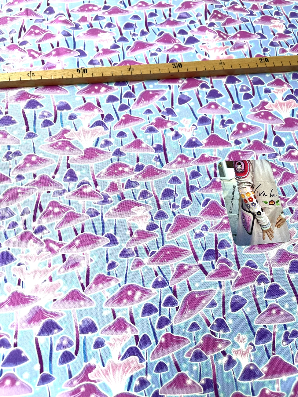 Patchwork Baumwolle - Summer Night Soiree by Henry Glass (Glow In The Dark) - Lila