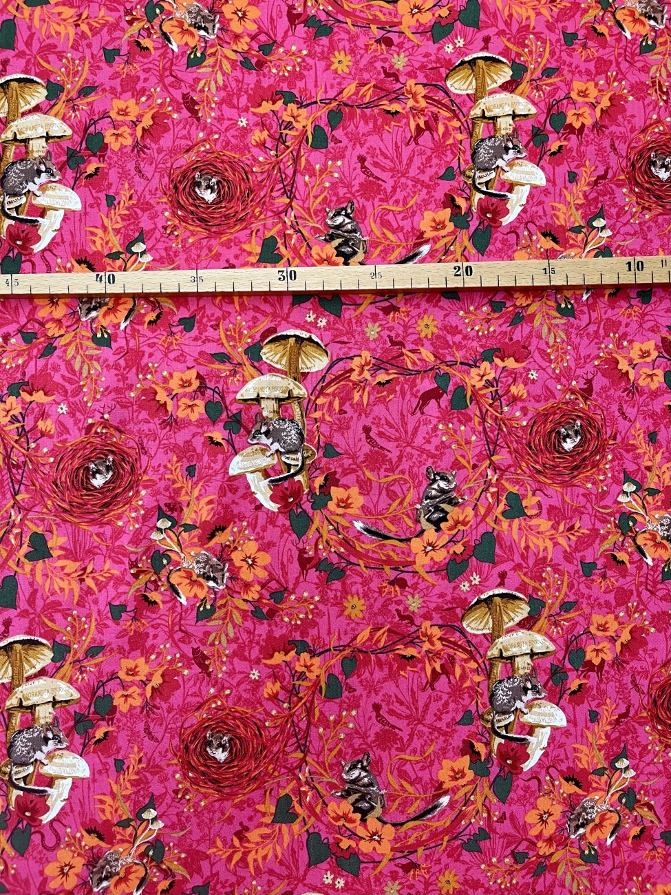 Baumwolle Patchwork - Odile Bailloeul - Land Art 2 - Pilze Pink
