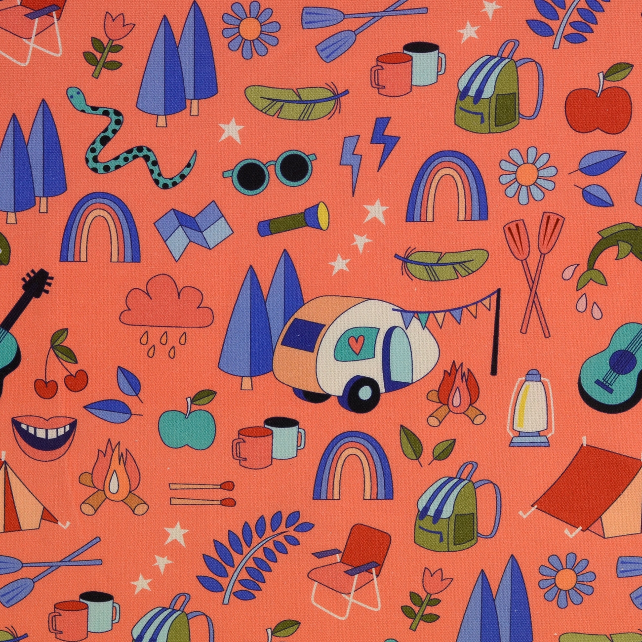 Canvas Hamburger Liebe - Happy Glamping - All you need - Korall