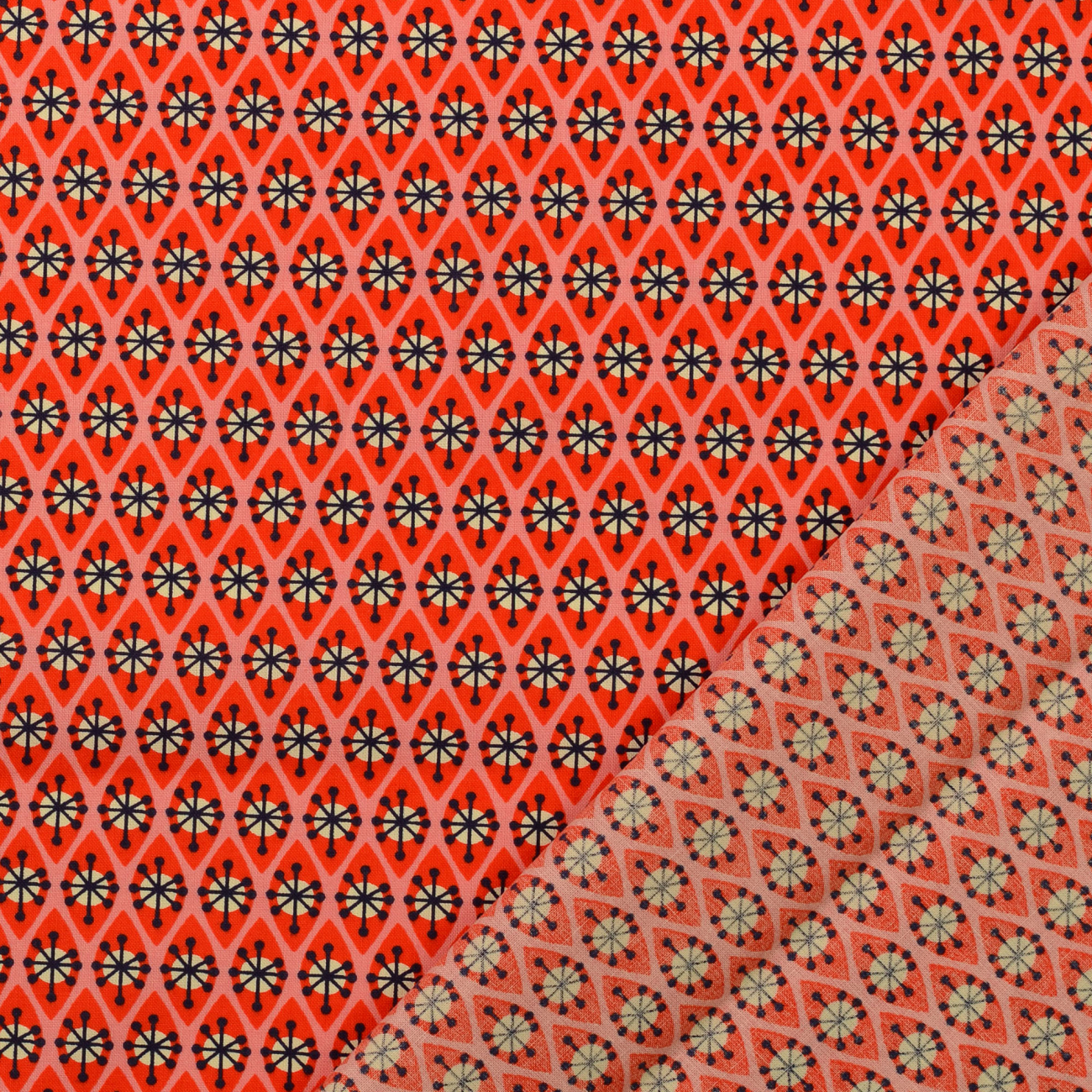 Organic Baumwolle Druck Hamburger Liebe - In my Kitchen -TeaTime - Rosa/Rot