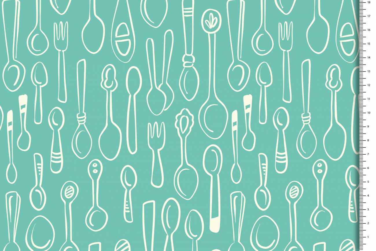 Organic Baumwolle - Hamburger Liebe - In my Kitchen - Silver Spoon - Mint