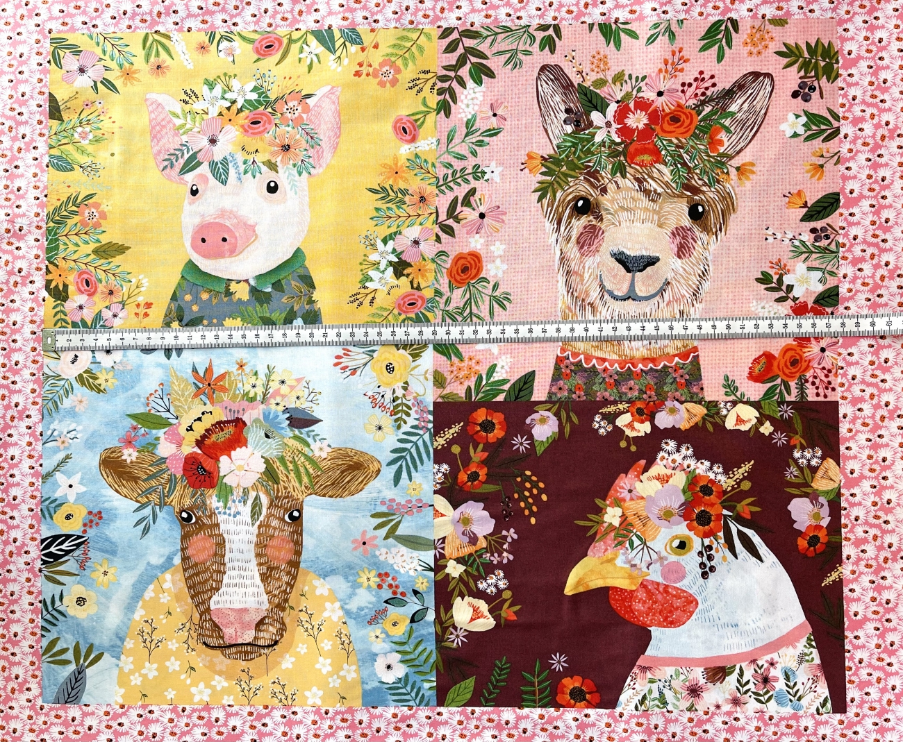 Patchwork Baumwolle - Panel Boho Farm Pets