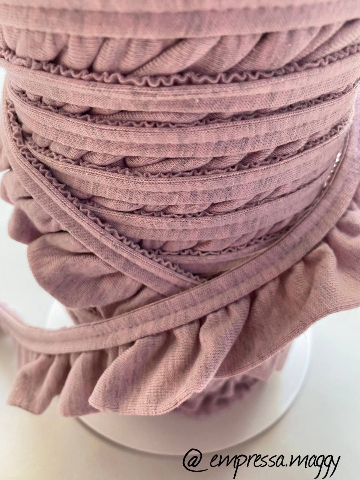 Jersey Volant Band - Rosa/Grau Melange
