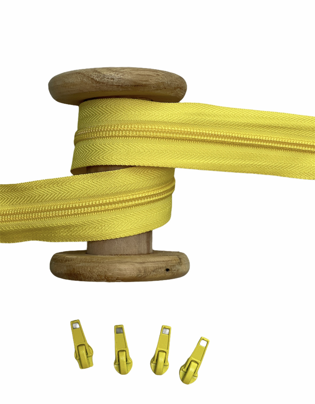 Endlosreißverschluss - Band 5 mm -  + 4 Zipper - Zitrus
