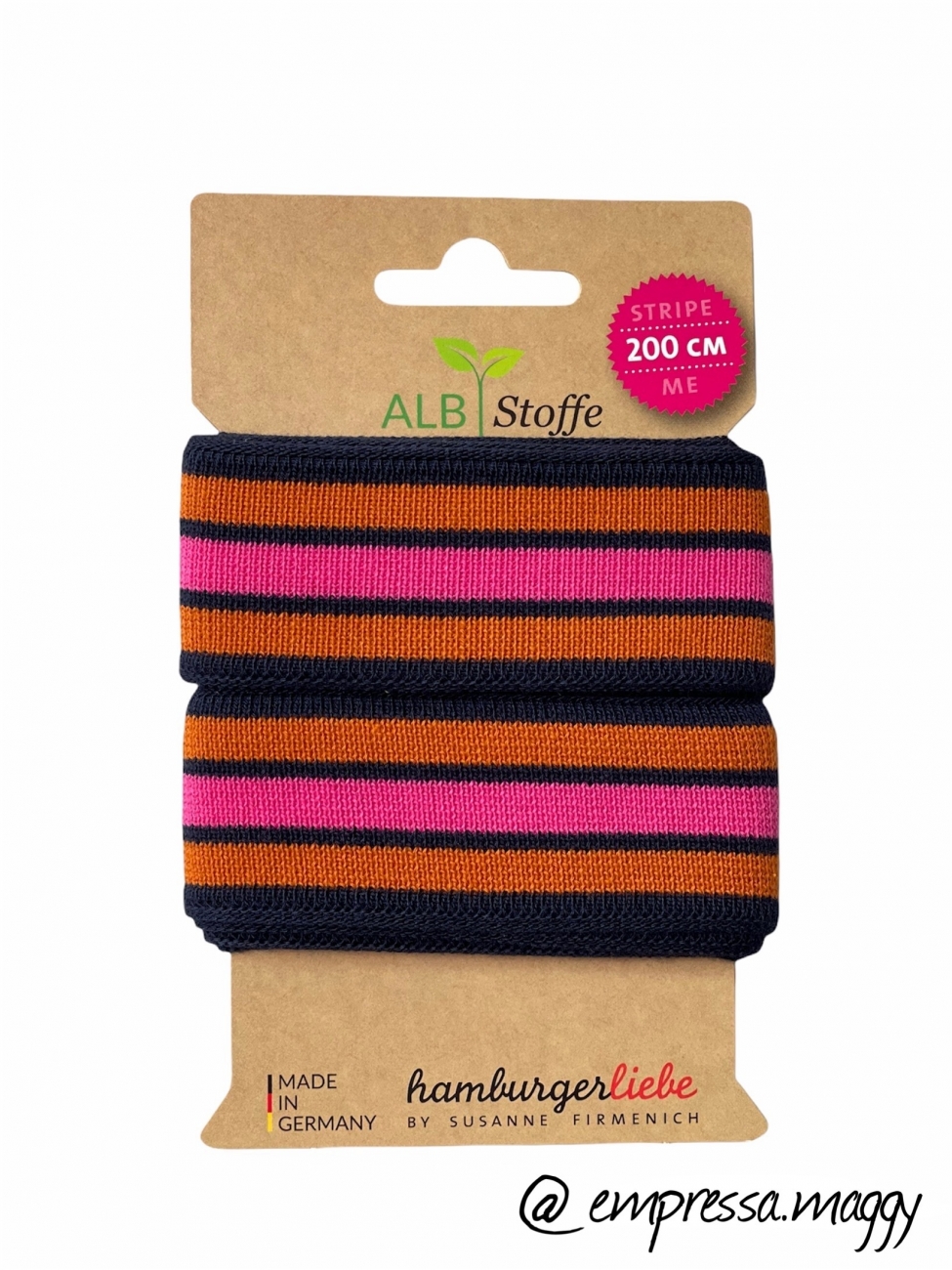 Bündchen Albstoffe - STRIPE ME - Hamburger Liebe - BLISS - Dunkelblau