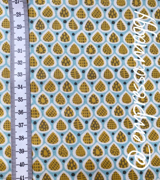 Patchwork Baumwolle - kleingemustert - aqua