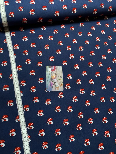 Baumwolle Pilze - Blau