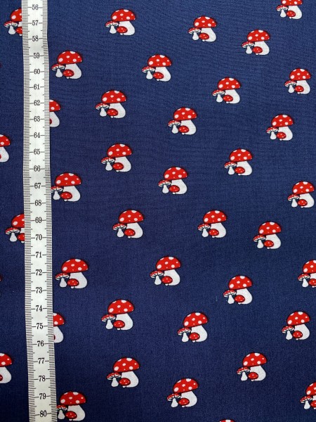 Baumwolle Pilze - Blau
