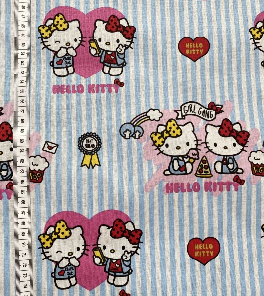 Baumwolle Hello Kitty - Streifen