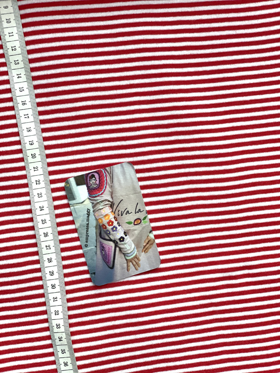 Bündchen Schlauchware - Swafing - Streifen 3 mm - Rot/Weiß