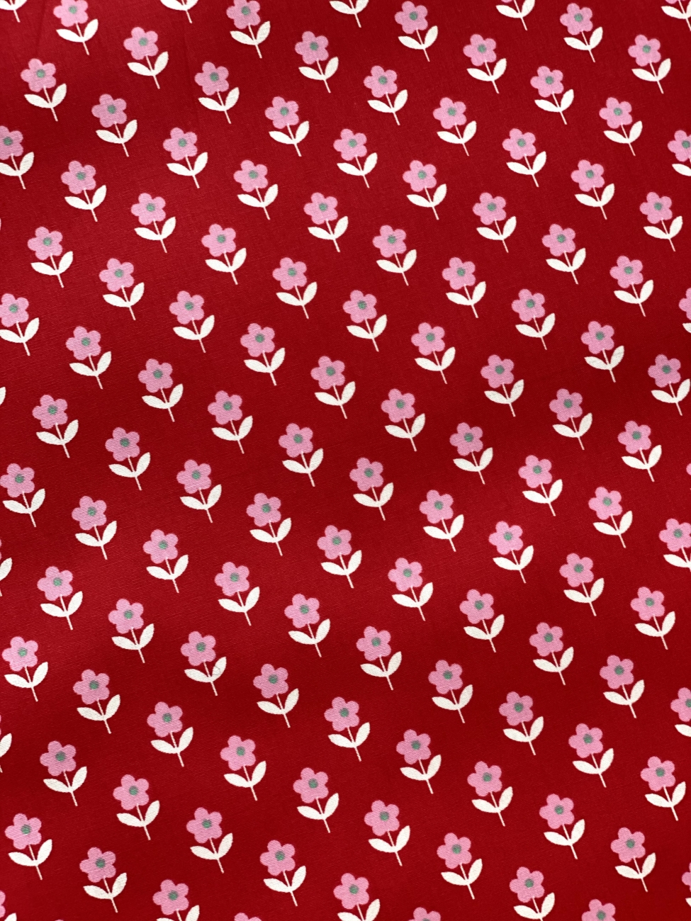 Baumwolle Fiona Hewitt - POPLIN - RASPBERRY FLOWER - Rot