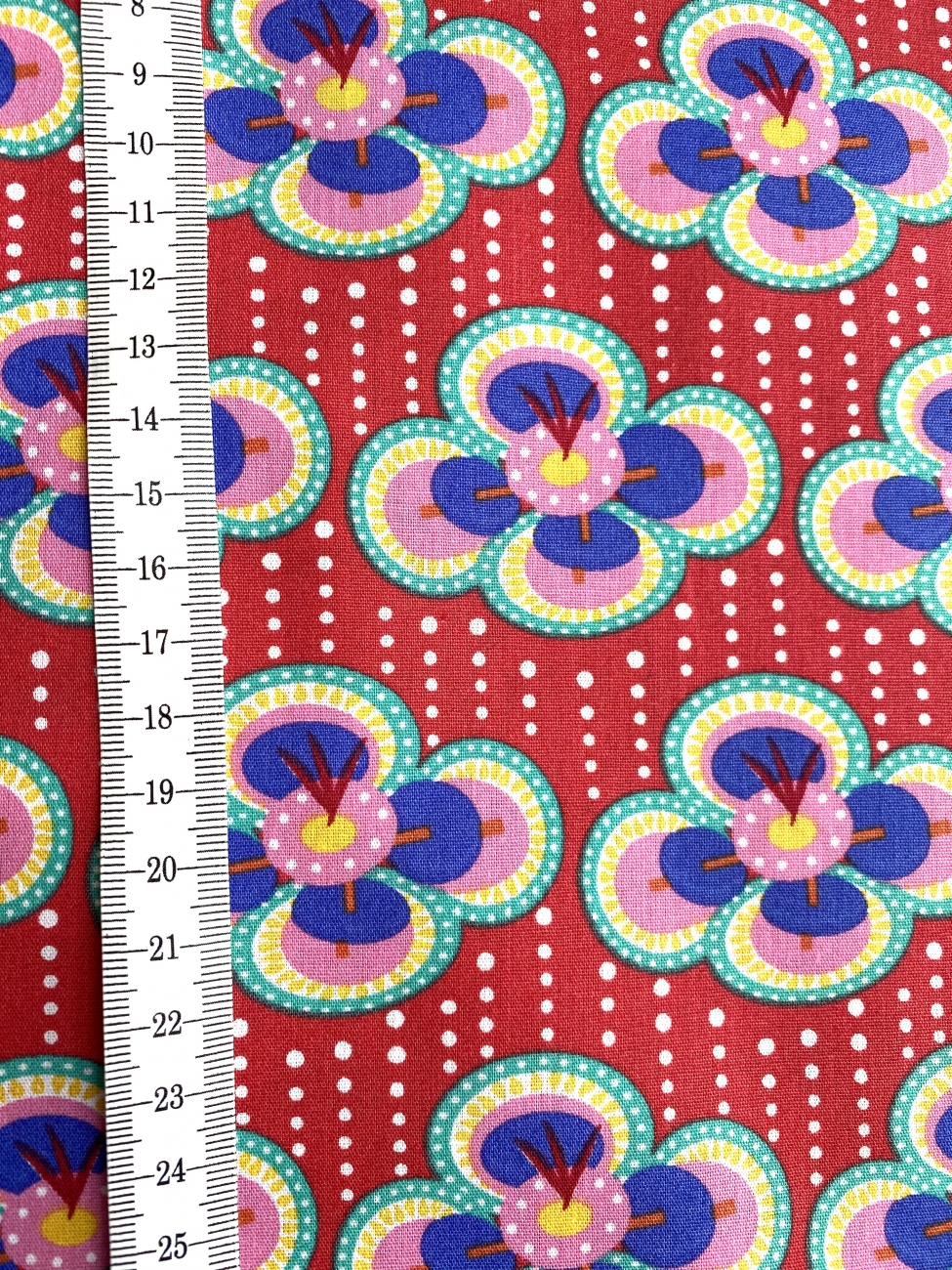 Baumwolle Druck Fiona Hewitt - Blumen - Rot