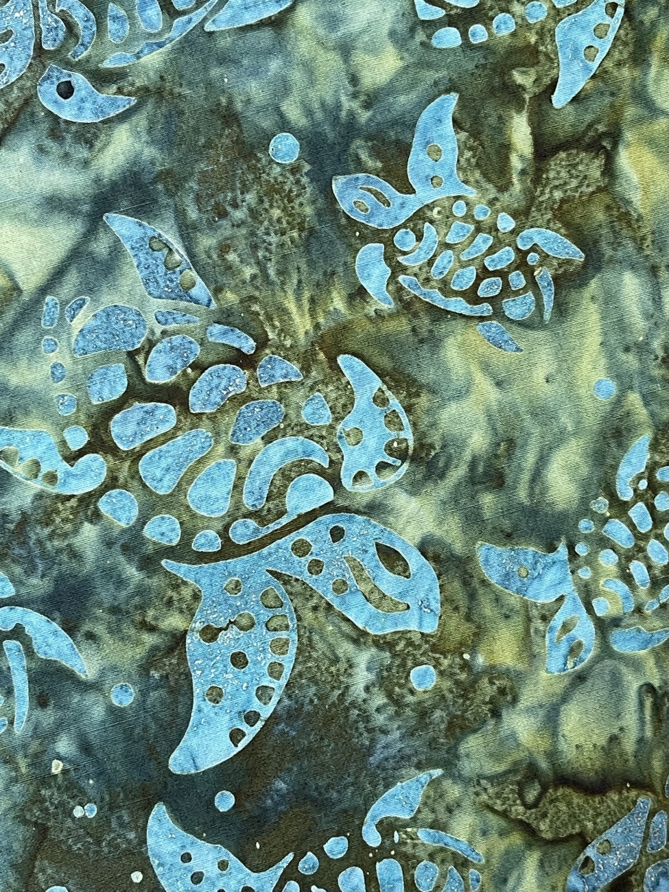 Baumwolle Patchwork - Batik - Turtles - Türkis