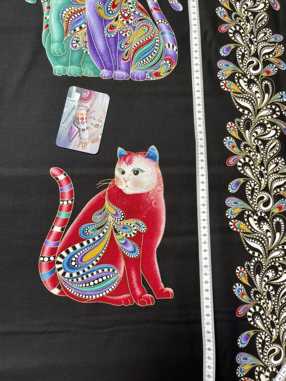 Patchwork Baumwolle - Cat-i-tude 2 - Schwarz
