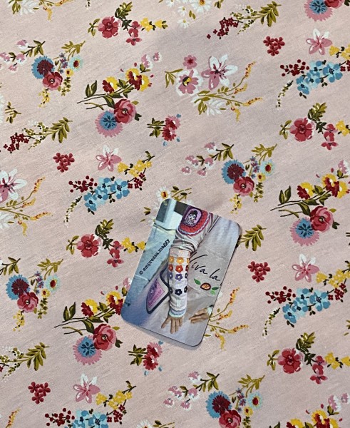 Beschichtete Baumwolle - BLÜMCHEN - Rosa