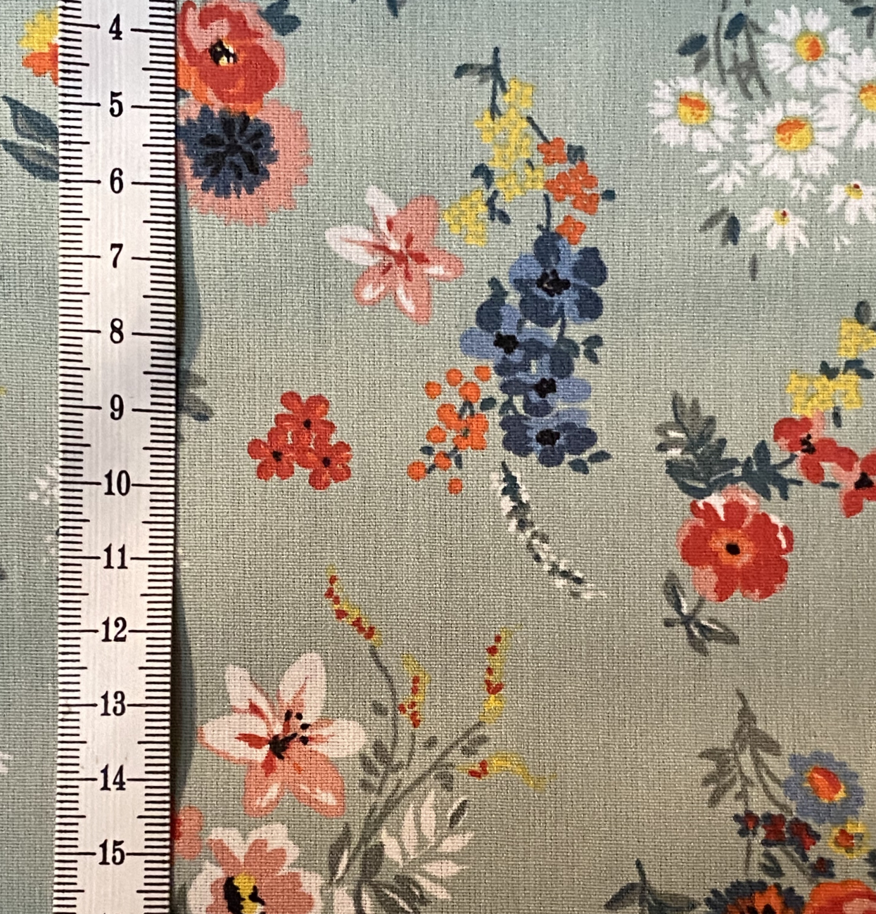 Beschichtete Baumwolle - BLÜMCHEN - Mint
