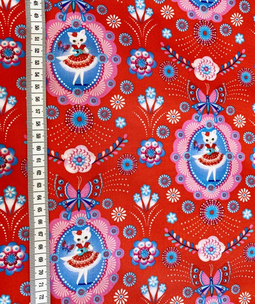 Baumwolle Fiona Hewitt - Kitty - Rot