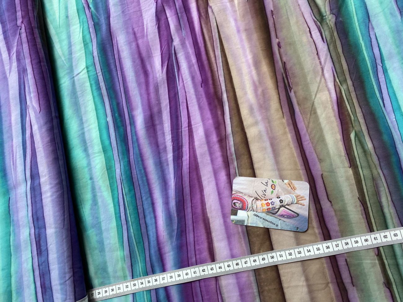 Baumwolle Patchwork - Batik - Retro Stripe - Aqua