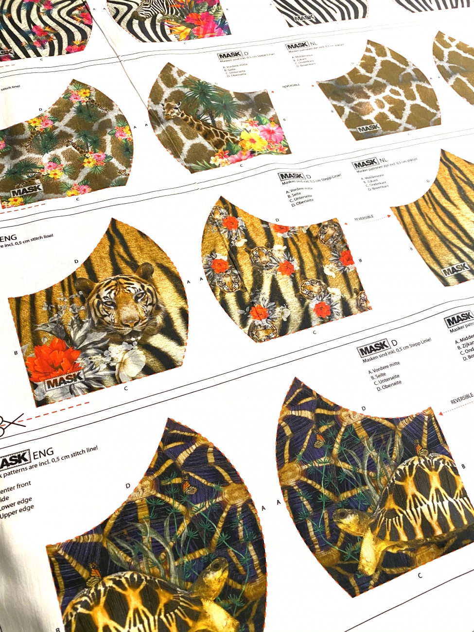 Baumwolle Popeline -  Masken Panel - Print