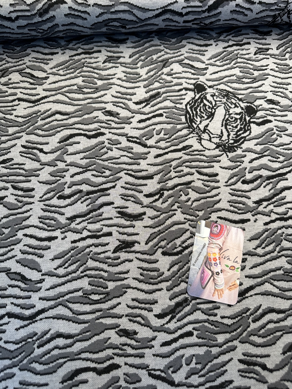 Jacquard - Jersey Swafing - Safari - Tiger Schwarz/Grau
