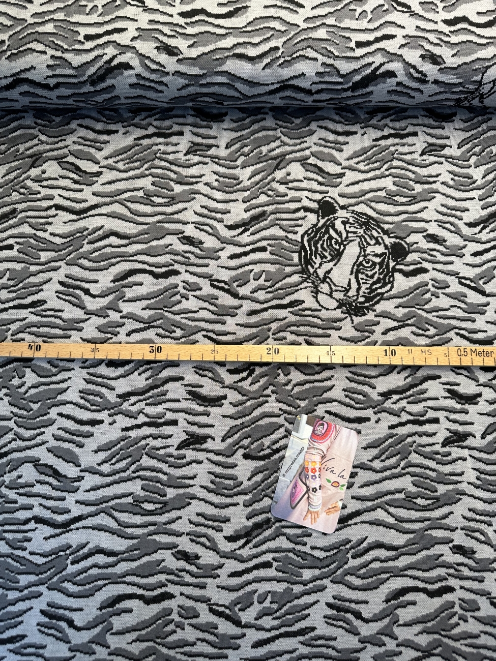 Jacquard - Jersey Swafing - Safari - Tiger Schwarz/Grau