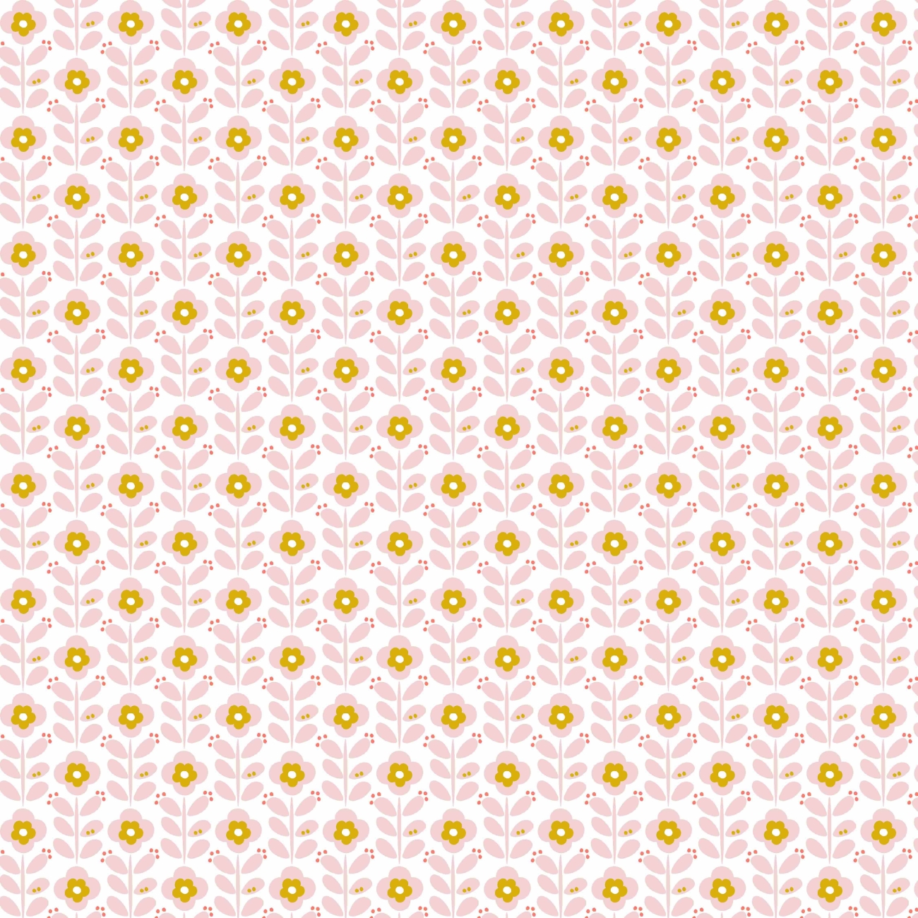 Beschichtete Baumwolle - Grafikblümchen - Weiß
