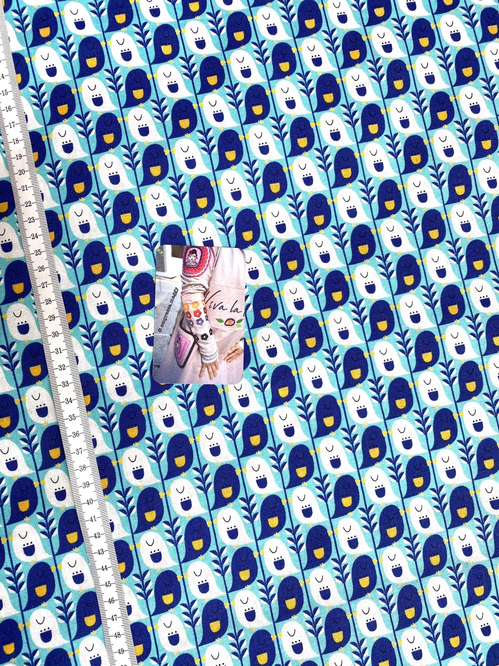 Mees&Mees für Kokka - Canvas - Cute Bird - Türkis