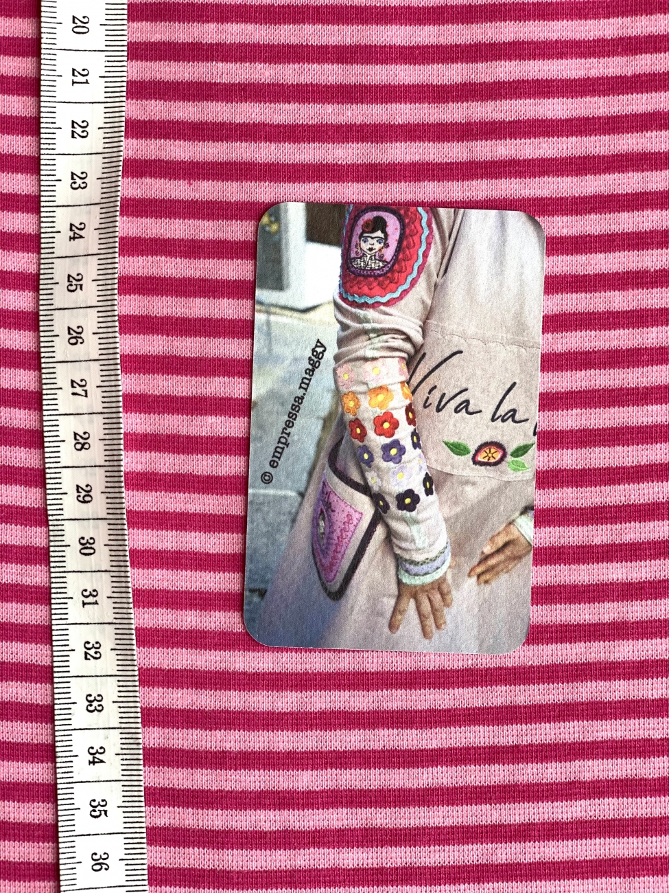 Bündchen Schlauchware - Midi gestreift - Pink/Rosa