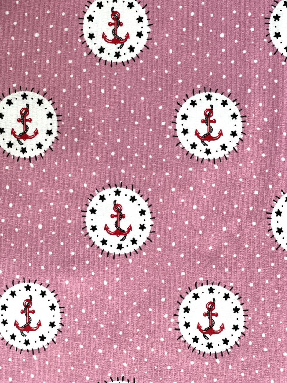 Jersey Anker Punkte - Rosa