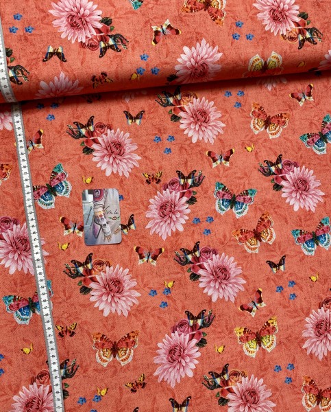 Canvas - Schmetterlinge - Apricot