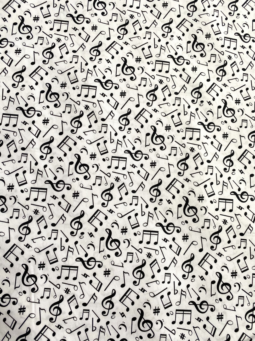 Baumwolle - Musiknoten - Schwarz/Weiß